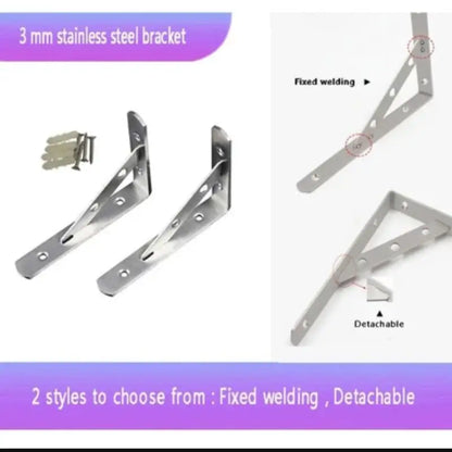 2Pcs Angle Bracket Heavy Duty For Wall Angle Bracket Stainless Steel L Type Bracket