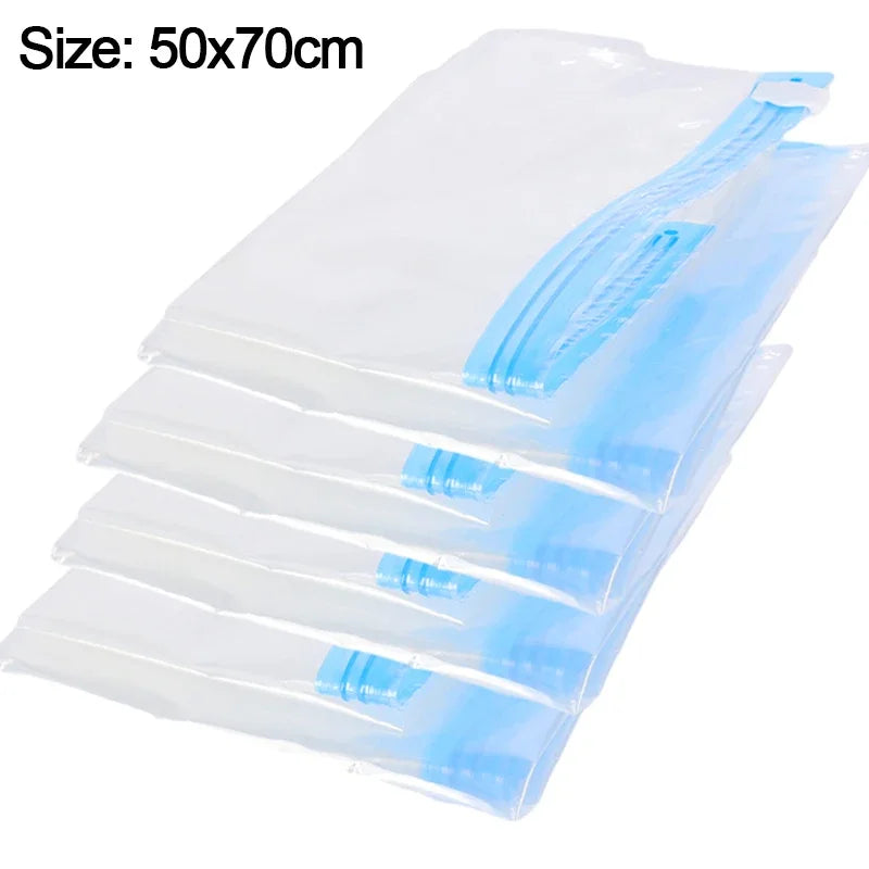 Reusable Travel Clothes Air Vacuum Bags Roll Up Compression Storage Bags For Suitcases Tops Pants Portable Foldable Storage Bags