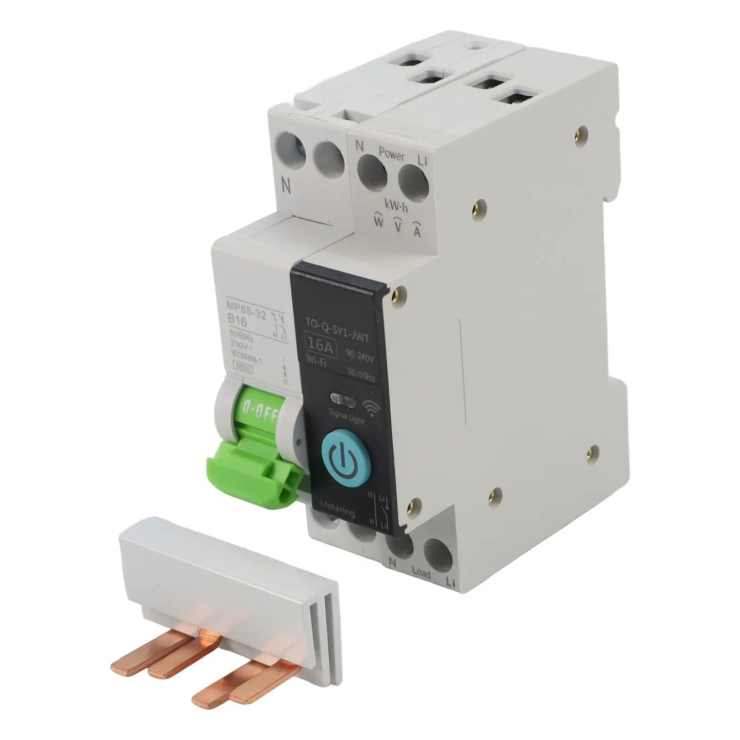Smart WiFi Circuit Breaker Switch for DIN Rail Installation with Multi Function Timer and Real Time Energy Usage Insights