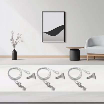 Stainless Steel Adjustable Picture Hanging Cable System Supporting Up to 66 lbs Perfect Solution for Home or Gallery Use