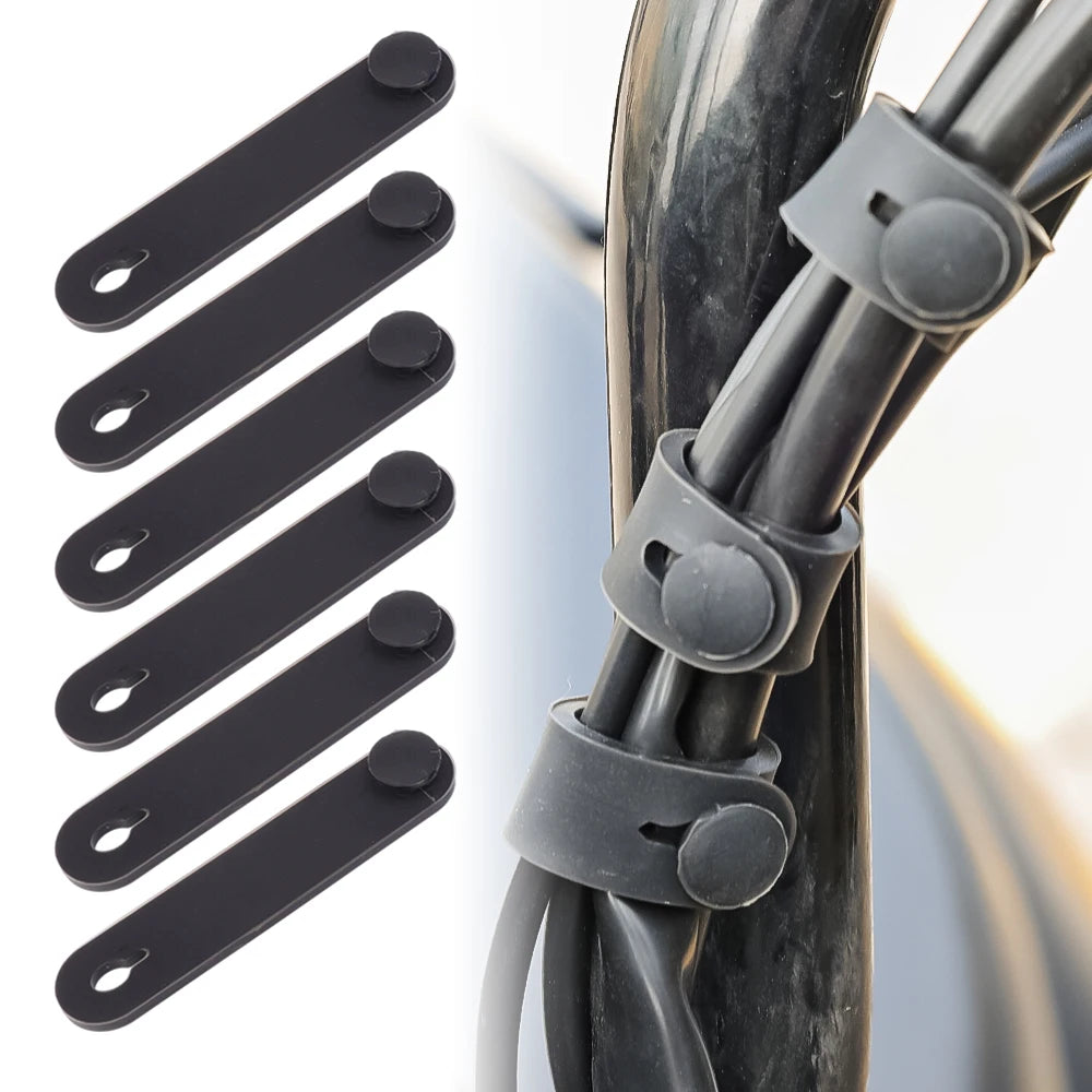 5/10/20Pcs Motorcycle Rubber Frame Securing Cable Wiring Harness Power Cord Tie Clutch Line Brake Ties Elastic Fix Accessories
