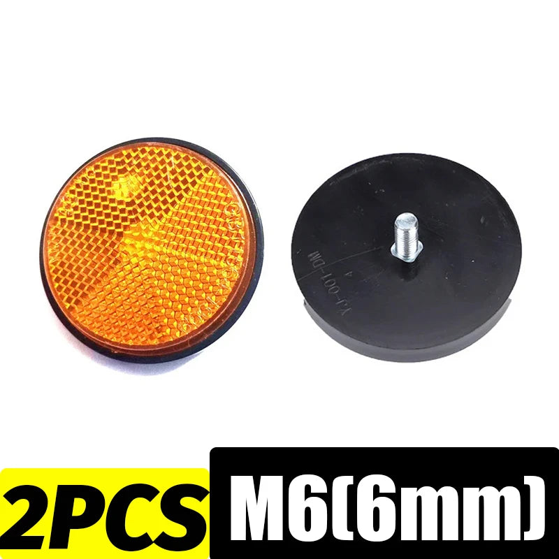 Round Motorcycle Reflector M6 Mount Night Warning Reflector