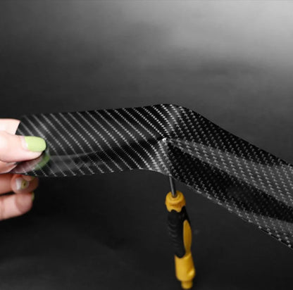 3D Carbon Fiber Sticker – Car Threshold Protective Film Anti-Scratch Waterproof Matte Black Nano Sticker Tape for Car Body