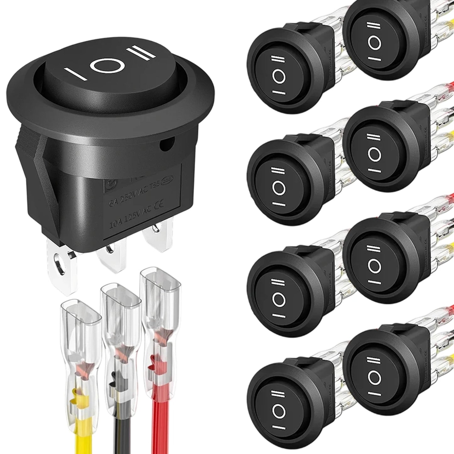 Mini Round Rocker Switch SPDT 3-Pin 12V AC/DC – Car Marine Boat 20mm Panel