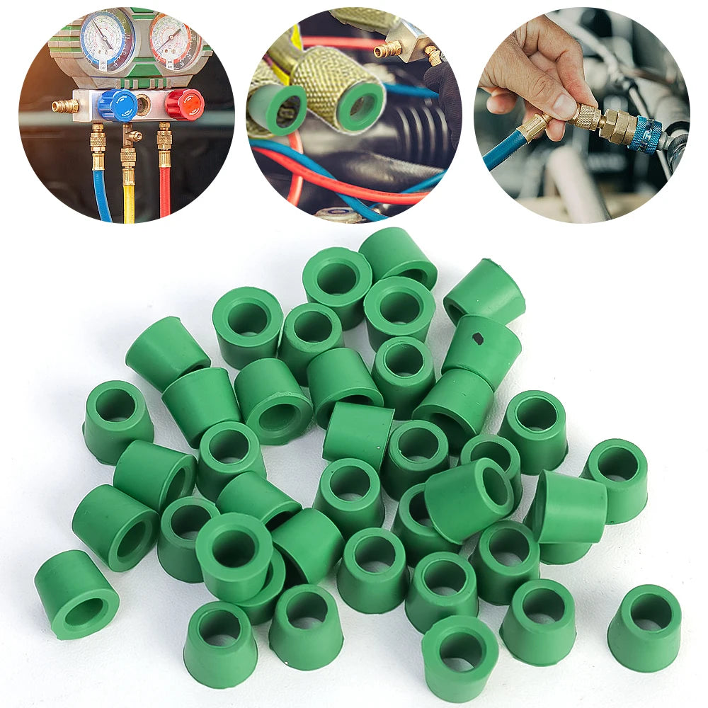 200/50Pcs Car Air Conditioning Line Repair Gasket “1/4" Charging Hose/Manifold Repair O-Ring Seal Rubber Gasket Auto Repair Tool