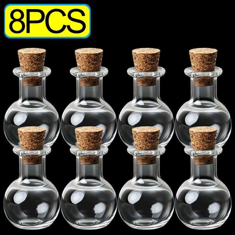 Mini Glass Bottles with Cork Stoppers — DIY Vials for Wedding, Birthday & Party Favors