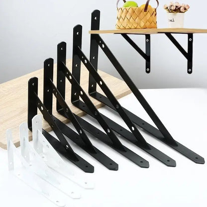 2Pcs Wall Mount Joint Angle Without Screws Tripod Brack Shelf Floating Shelf Heavy Duty Black/White Steel For Decorative