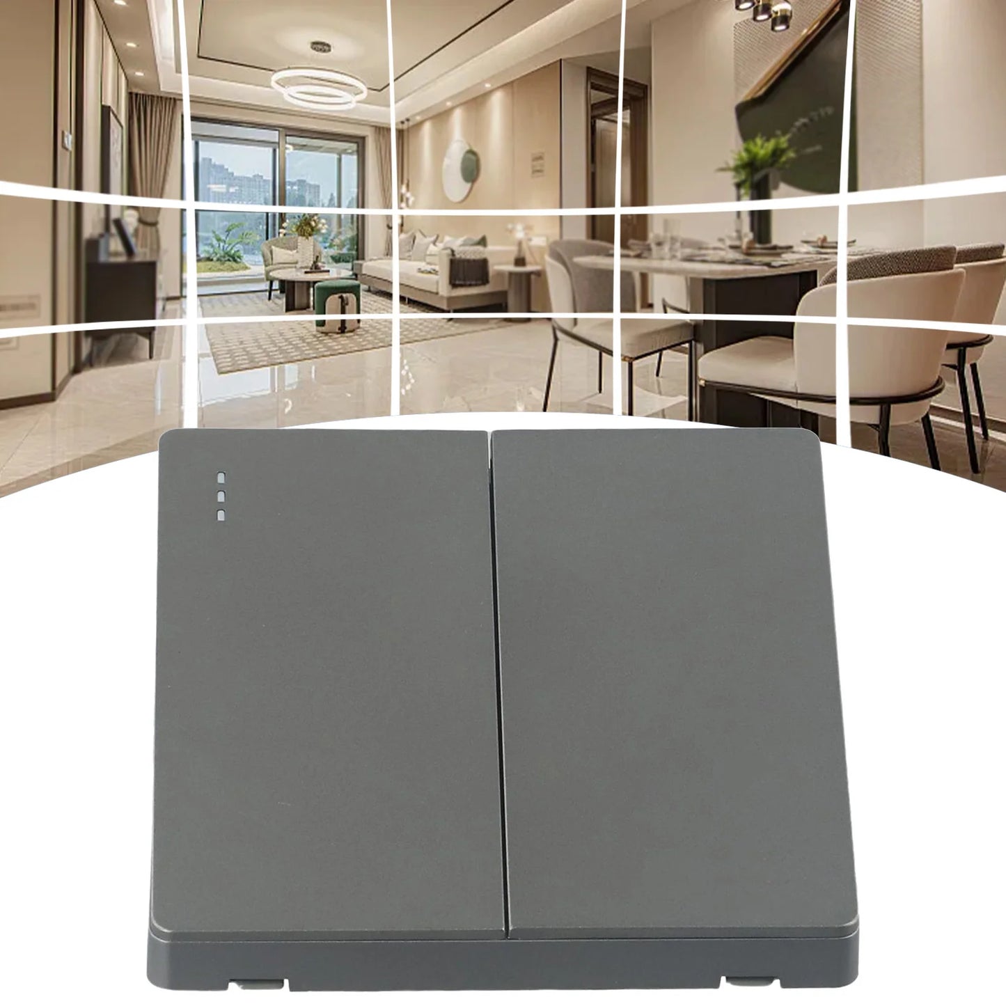 None Gray Button Switch Switches 1 2 3 Gang 86mm Flame Frameless PC Material Push Retardant Rocker Switch None