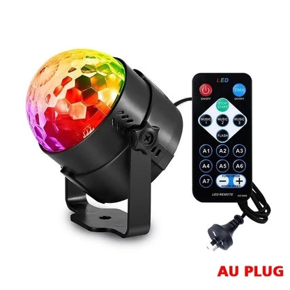Sound Activated LED Disco Ball Light with Remote Remote Party Lamp