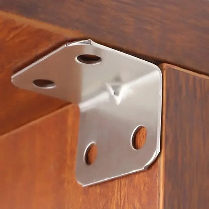 Universal Stainless Steel 90 Degree Corner Bracket Right Angle Fixed Bracket for Wood Furniture Bedframe Cabinet Accessories