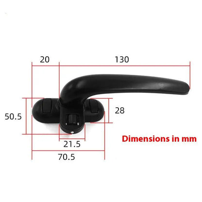 Aluminum Alloy Casement Window Handle with Lock Seven-Character Design