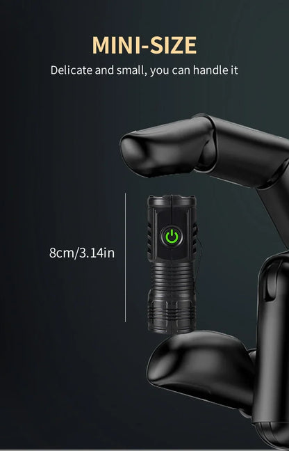 New Ultra Powerful Flashlight 3 Core LED Mini Tactical Flashlight USB Rechargeable High Power LED Torch with  Hand Lamp
