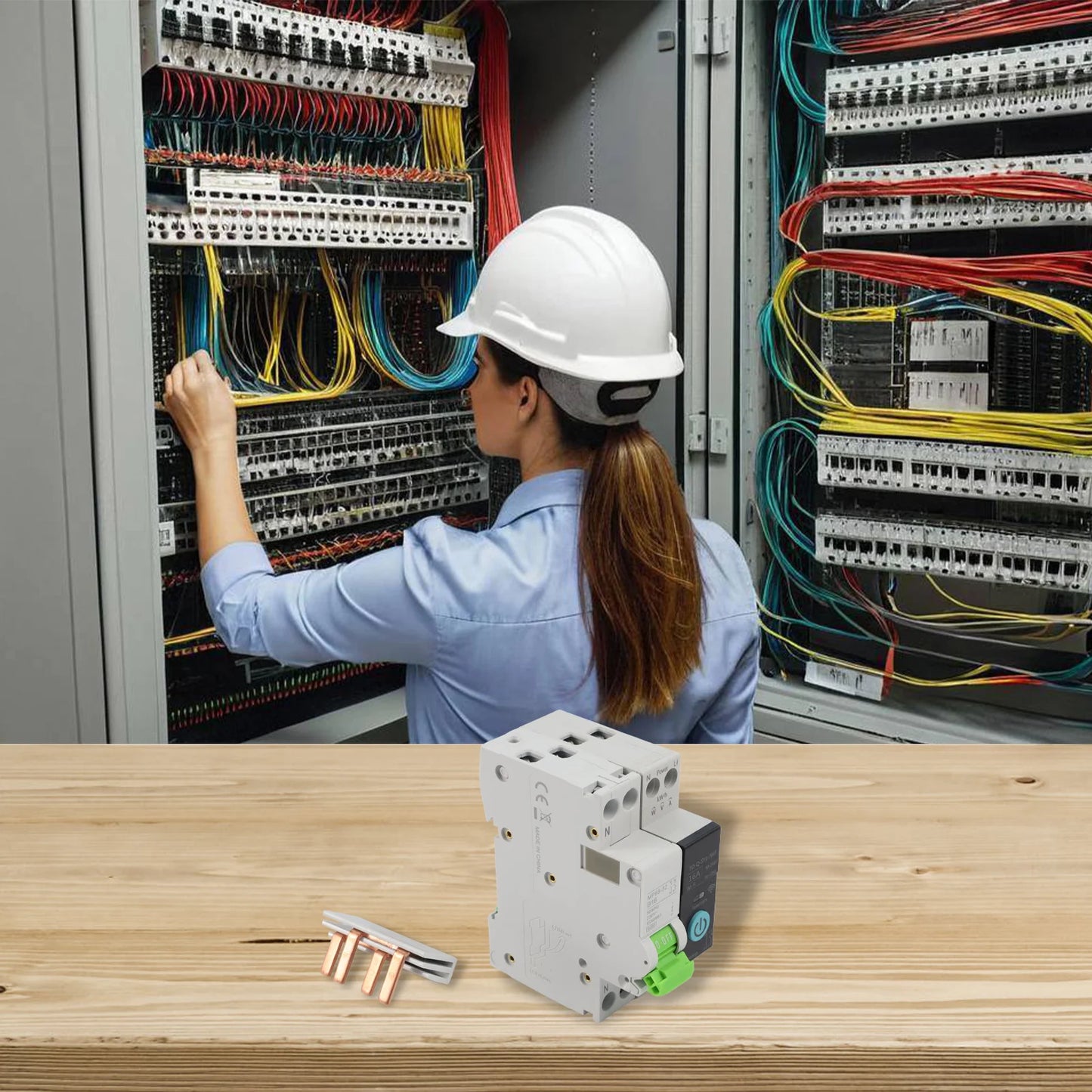 Smart WiFi Circuit Breaker Switch for DIN Rail Installation with Multi Function Timer and Real Time Energy Usage Insights