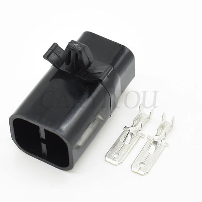 2-Pin 6.3mm Black Male Connector DJM7021-6.3-11 with 15cm Wire Automotive High-Current