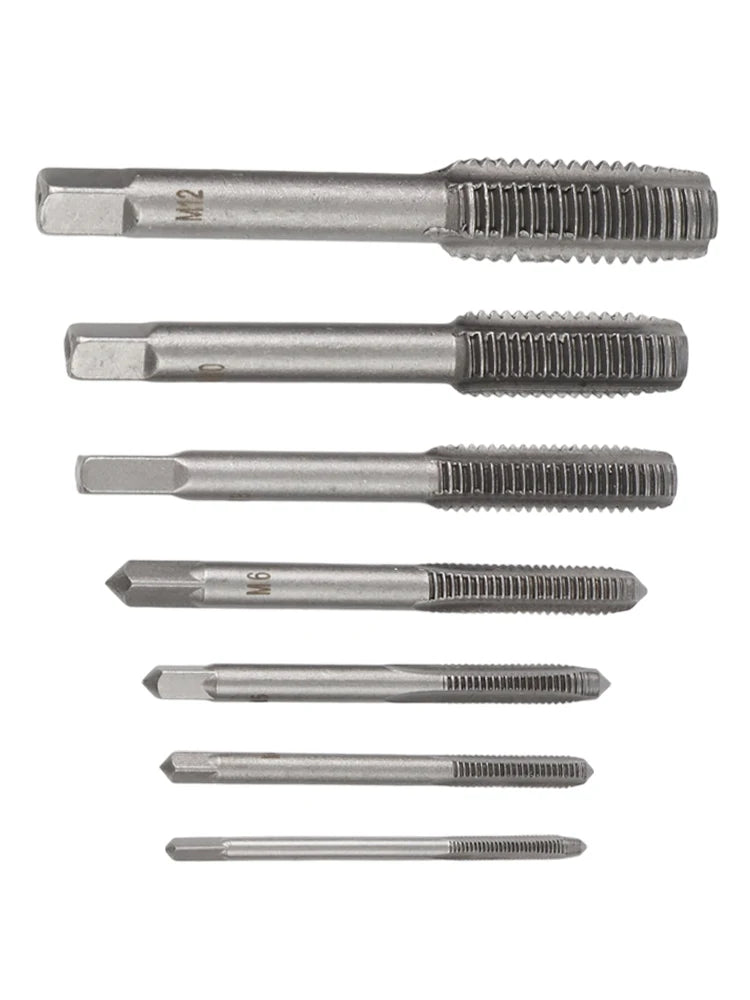 7Pcs For M3 Metric Thread Tap Drill Bits Set with HSS Straight Fluted Screw Taps for Stainless Steel and General Steel