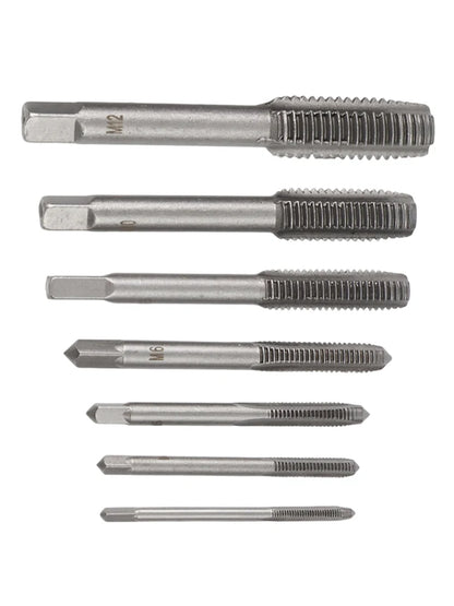 7Pcs For M3 Metric Thread Tap Drill Bits Set with HSS Straight Fluted Screw Taps for Stainless Steel and General Steel