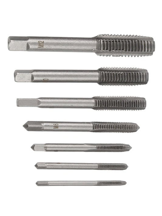 7Pcs For M3 Metric Thread Tap Drill Bits Set with HSS Straight Fluted Screw Taps for Stainless Steel and General Steel