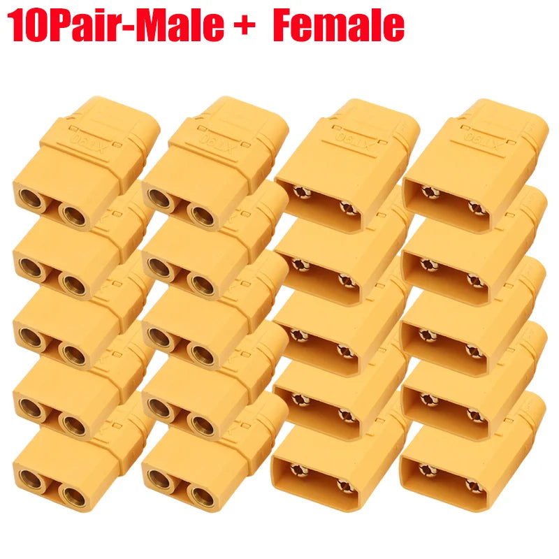XT90 Male Female Connectors Plug Welding Terminal Plugs for RC Lipo Battery Motor Charge Lead Plugs Banana Male Female Adapter