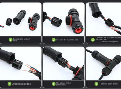 IP68 Waterproof Cable Connector I/T Type Junction Box 2-pin 3-pin 4-pin 5-pin Electrical Terminal LED Lights Wire Waterproof Box