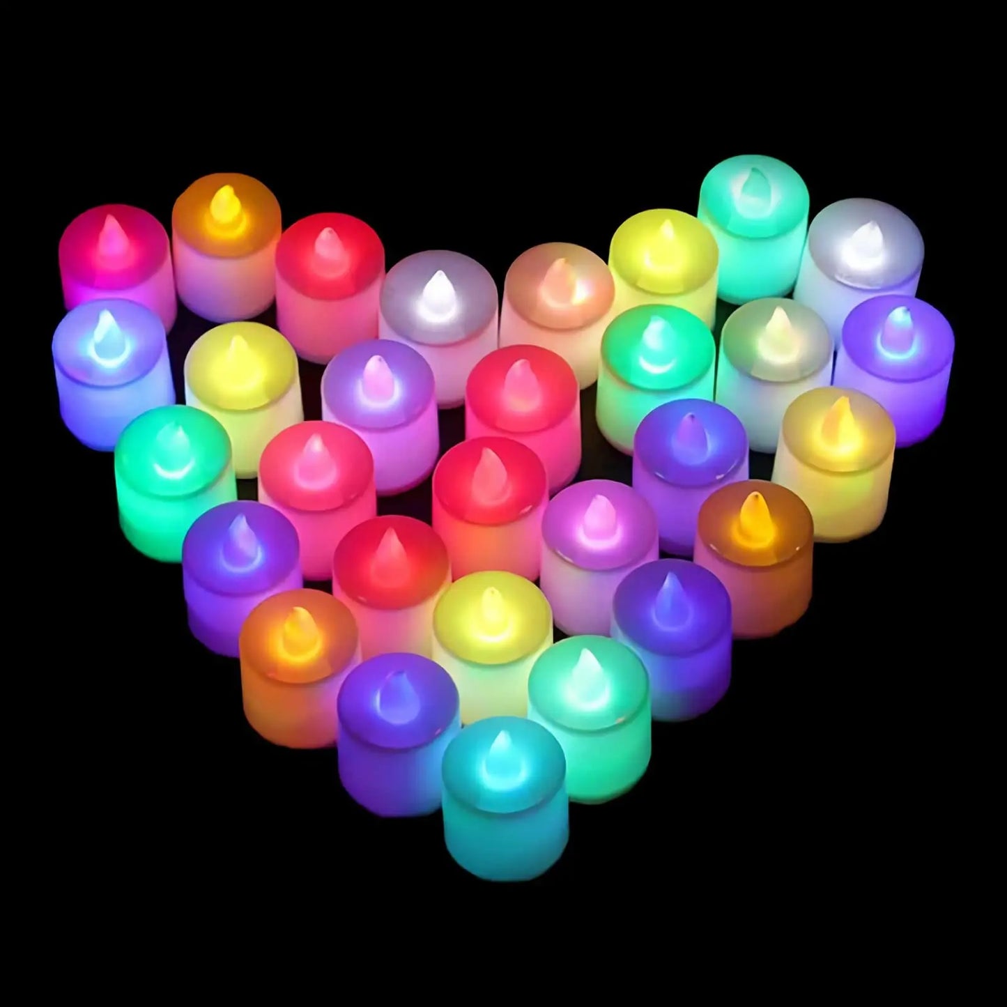 24Pcs/Set Flameless LED Candle Creative wishing Led Tea Light Warm White Flameless Candle Halloween Christmas Decor Candle Light