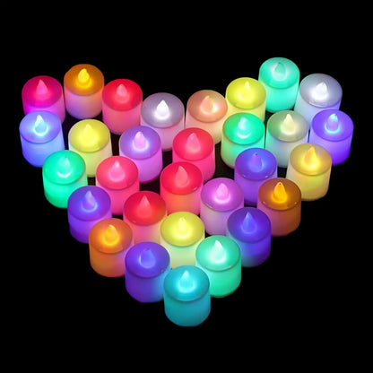 24Pcs/Set Flameless LED Candle Creative wishing Led Tea Light Warm White Flameless Candle Halloween Christmas Decor Candle Light
