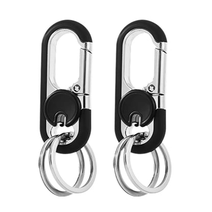 Men Stainless Steel Keychain Hook Carabiner Bottle Opener Double Ring