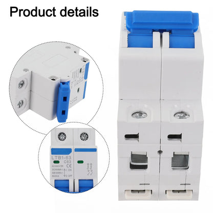 For Solar Photovoltaic Compatible DC 1000V Circuit Breaker Available in 6A to 63A Rated Currents for Overload Protection
