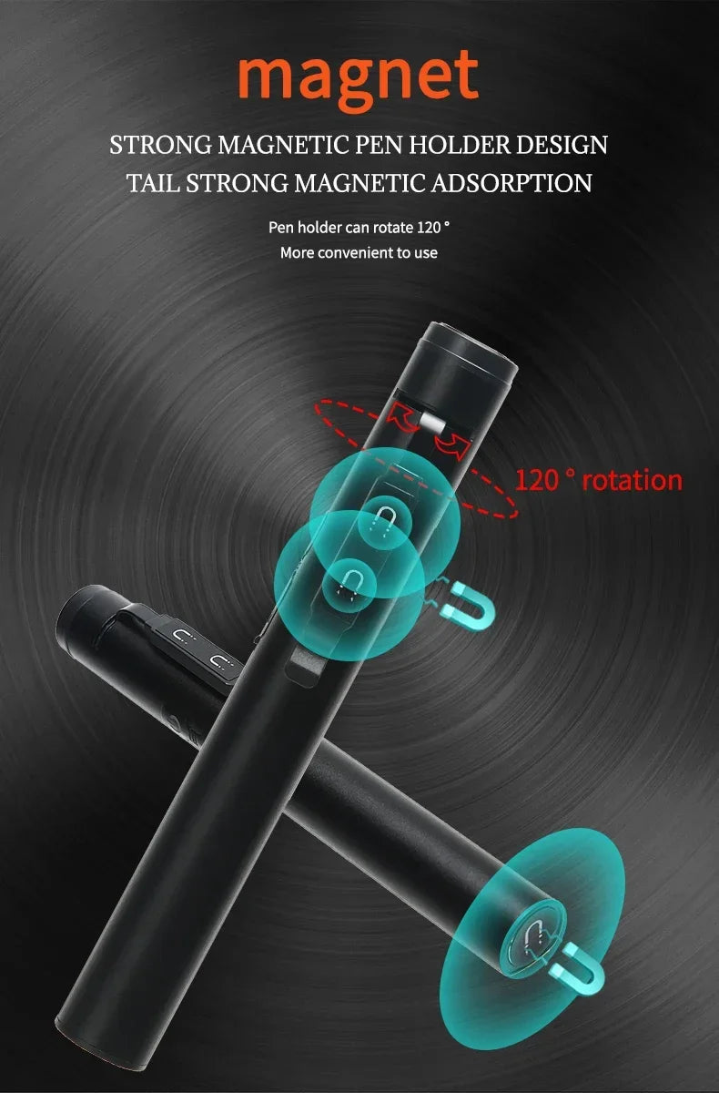 Portable UV LED Pen Light USB Rechargeable Work Lantern with Magnet