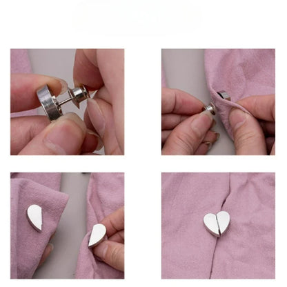 Heart-Shaped Curtain Magnetic Clips — Nail-Free Detachable Window Curtain Magnet Buckle Adjustment Buttons