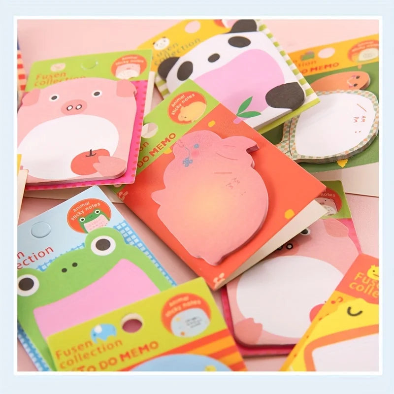 8Pcs/set Creative Stationery DIY Cute Animal Series Paper Memo Pad / Sticker Post Sticky Notes Notepad School Office Supplies
