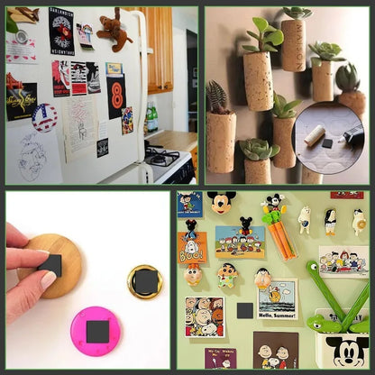 Magnetic Square Self Adhesive Magnets – Soft Magnetic Sheet Flexible Sticky for Refrigerator, Office & DIY (50/100PCS)