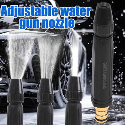 High Pressure Car Wash Water Gun Nozzle Adjustable Jet Garden Hose Sprayer Cleaning Tool with Clamps for Auto Vehicle Care Kit