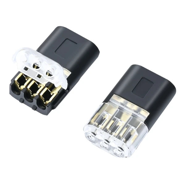 3-Wire Quick Connect Automotive Electrical Connector No-Weld 1.3x2.3cm