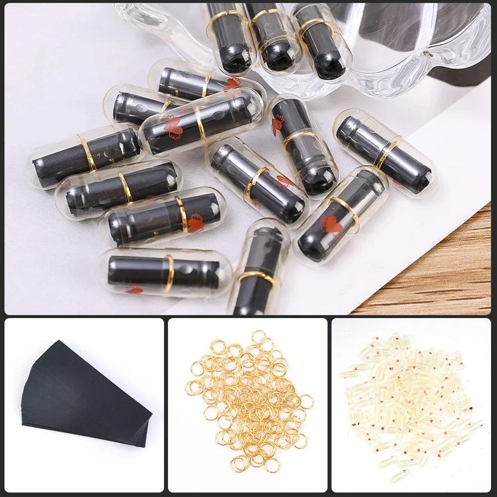 Message Capsules Love Pill with Roll Paper Blank Notes Wish Bottle Capsule Emoticon Smile Pills Wedding Party Valentine's Gift