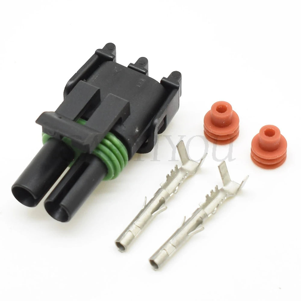 2 Pin 2.5mm Waterproof Motorcycle Electrical Connector Male Female Injector Socket Compatible with 12010973 12015792