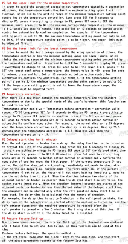 W3230 Digital Temperature Controller LED Thermostat with Heating and Cooling Switch, DC 12/24V or AC 110/220V
