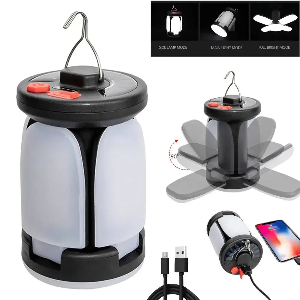 Solar Outdoor Light Camping Lights Charging Emergency Lighting Tent Light Ultra Long Battery Life Folding Hanging Camping Lights