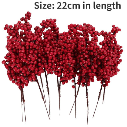 Artificial Red Berry Bouquet — Foam Christmas Decor, 46cm, 1/2/5/10pcs