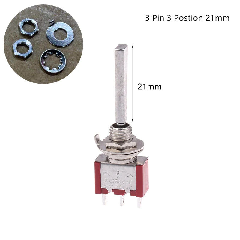 ON OFF ON Toggle Switch DPDT SPST DPST 3 Pin 3/2 Position 5A 125VAC 2A 250VAC Latching
