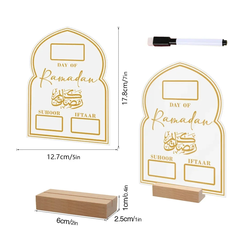 2026 Ramadan Countdown Calendar, Islamic Muslim Party Decor, Acrylic Eid Mubarak Ornament, Kareem Ramadan Decoration
