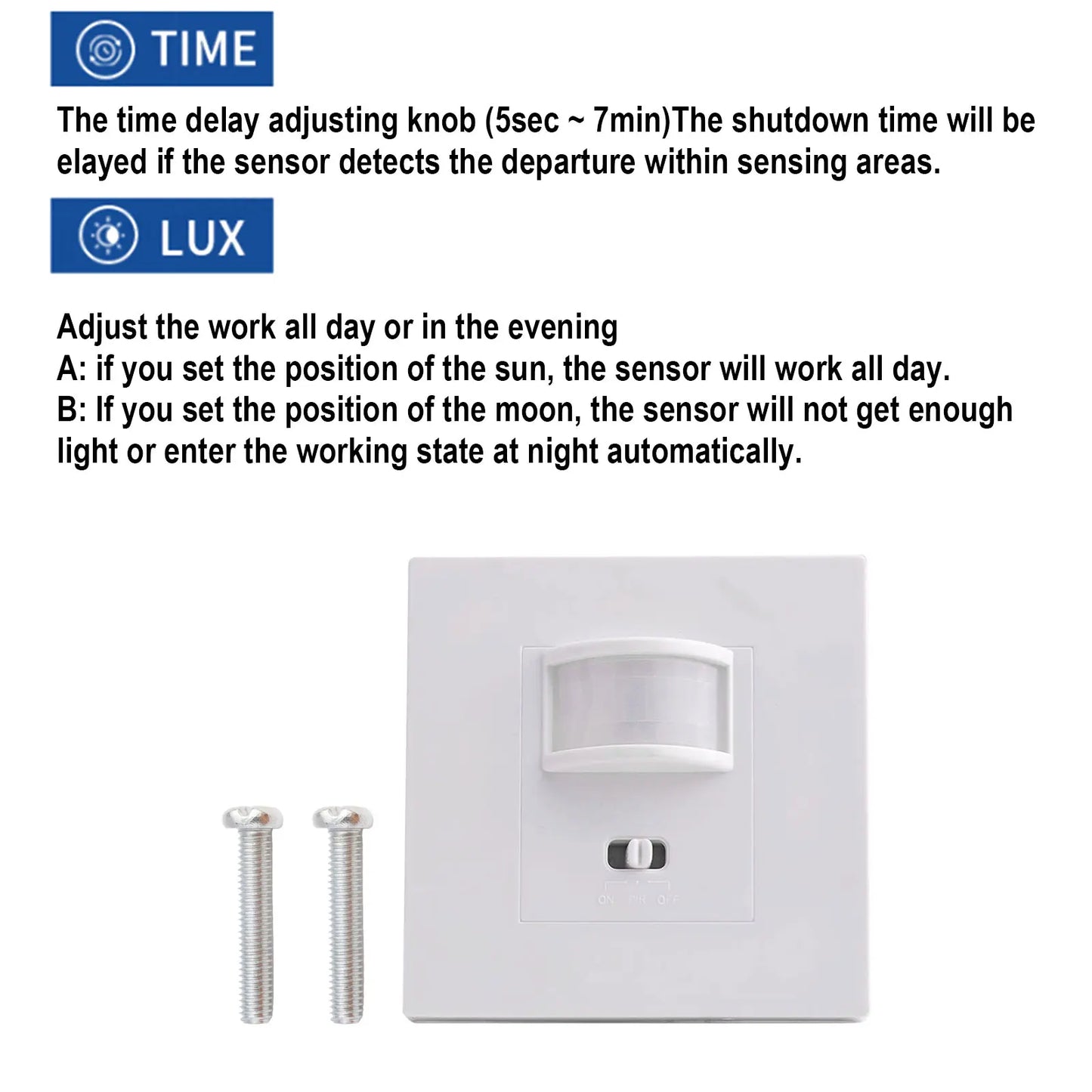 Adjustable Sensor Switch Motion Sensor Switch Infrared Motion Sensor Adjustable Sensitivity Customizable Range