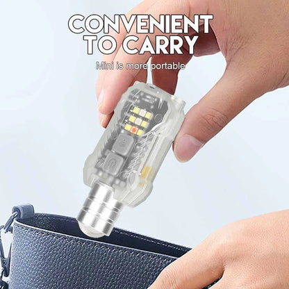 Rechargeable Powerful EDC Flashlight Portable Zoomable Floodlight with Tail Strong Mini Camping Waterproof Lantern for Hiking