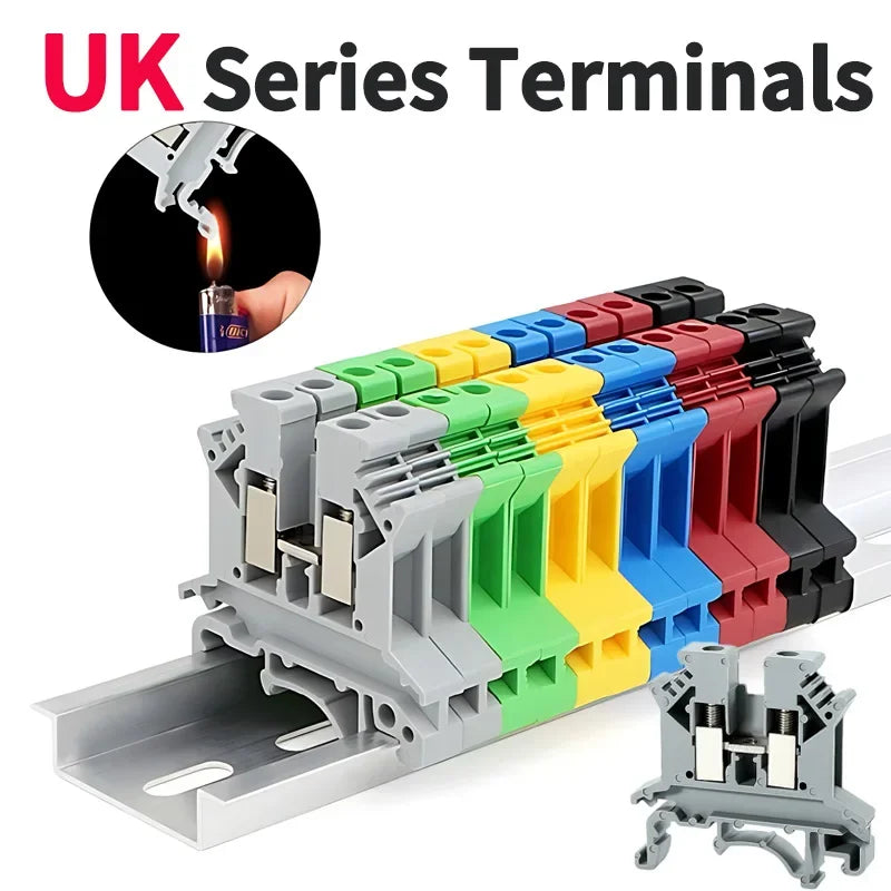 Premium Brass UK Screw Clamp Connector for Wiring DIN Rail Mounted UK1.5N 2.5B 3N 5N 6N 10N 16N 25N 35N 50N