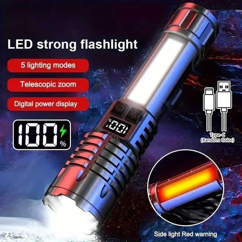 19000000LM Super Powerful Flashlight Rechargeable LED Torch COB Lantern