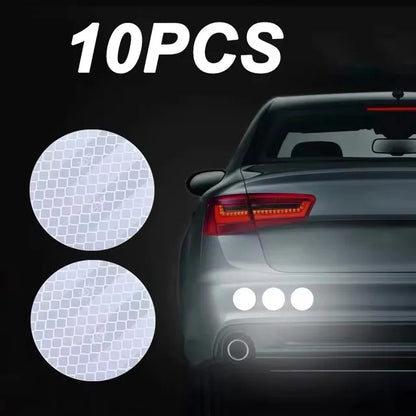 Car Bumper Reflective Safety Strip Stickers – Warning Reflector Tape Decals for Auto Exterior (10pcs/Set)