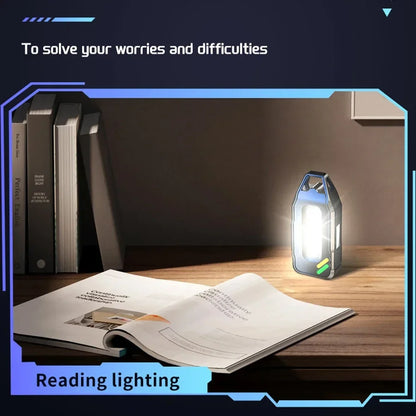 Portable LED Flashlights Rechargeable Work Light COB Magnetic Floodlight with Pen Clip Headlamp Outdoor Camping Fishing Torch