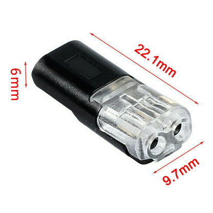 10 PCS 12V 2 Pin Cable Wire Connector Plug 300V 20A Black Waterproof Sealed For Electrical Car 22.1x9.7x6mm Electrical Equipment