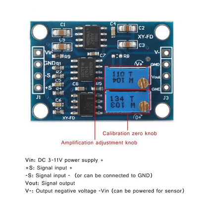 AD620 Microvolt Voltage Amplifier Instrumentation Module 3-12V DC