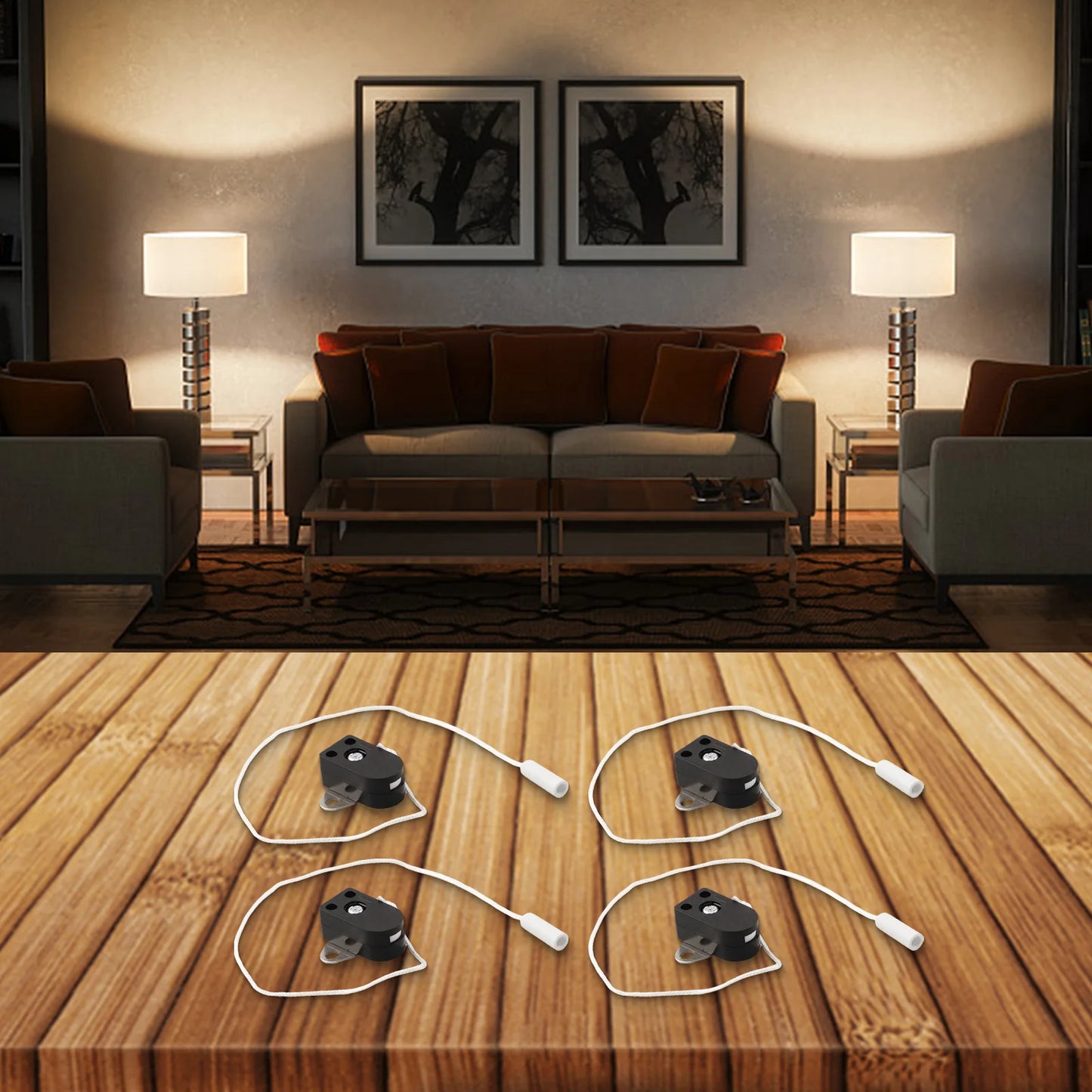 Home Lighting Furniture Lighting Reliable Pull Switch Compact Design Easy To Install Two-hole Plate Design For Chandelier