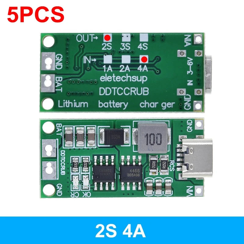 18650 Lithium Battery Charger Module 2S 3S 4S USB Type-C 8.4V 12.6V 16.8V Boost Board